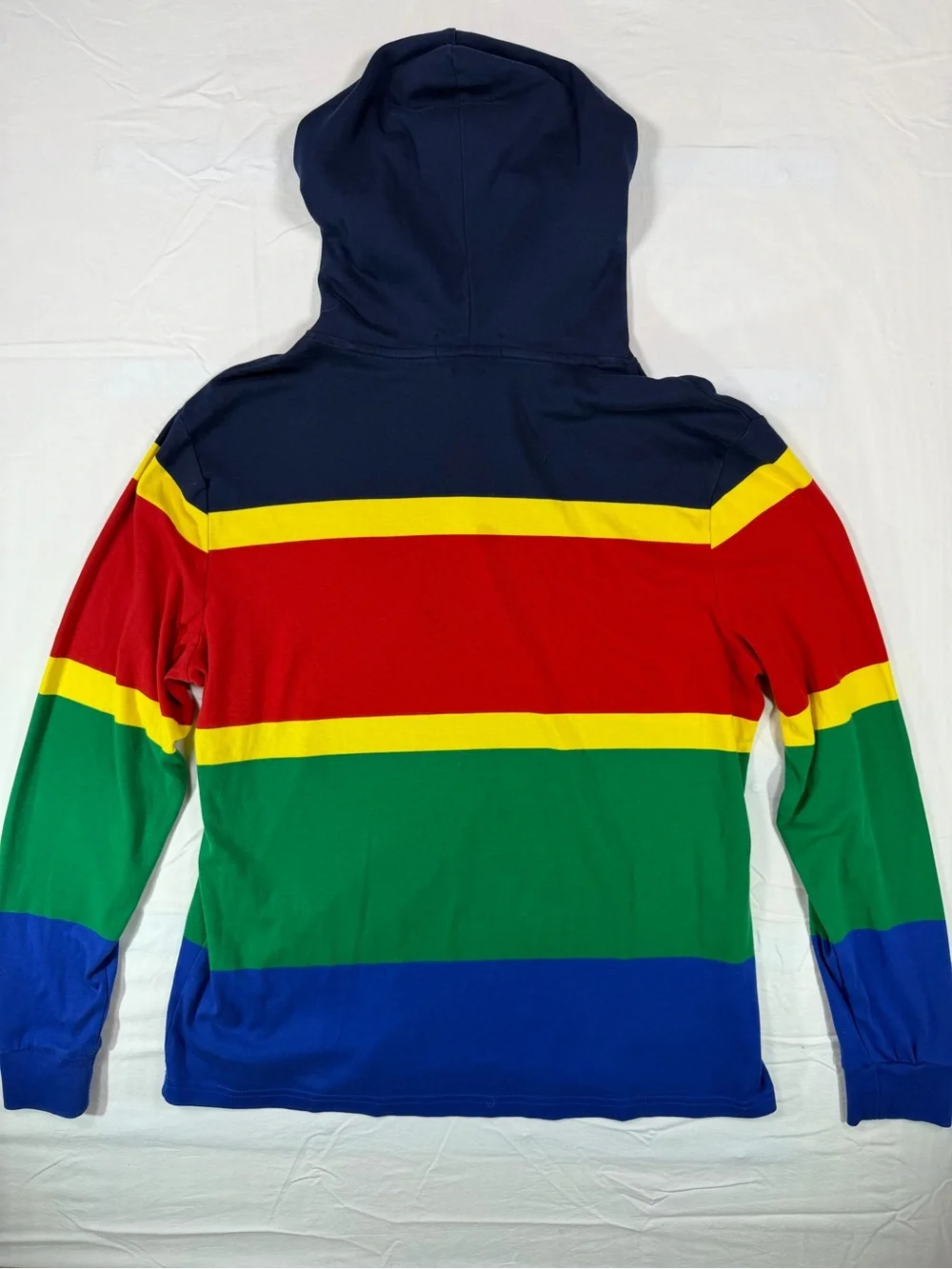Polo Ralph Lauren Hi Tech Hoodie Men’s Large Colorblock Striped Classic Fit